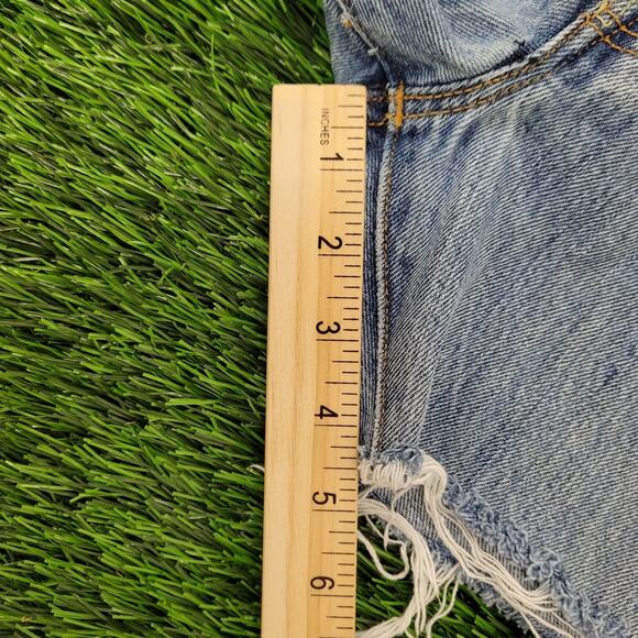 LEVIS Cut-Off Jeans Shorts Womens 14 34x5 High-Waist Jorts - Picture 10 of 13